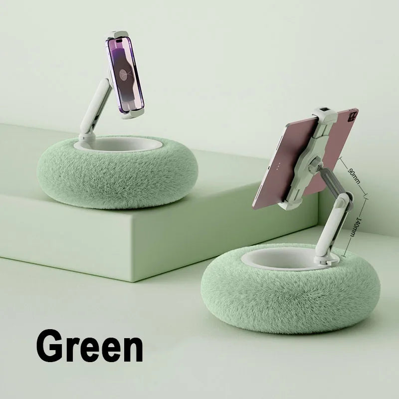New 2024 Plush Pillow Phone Tablet Bracket Desktop Stand Adjustable Length Angle For Live Straming Video Chat Lazy Tablet Holder